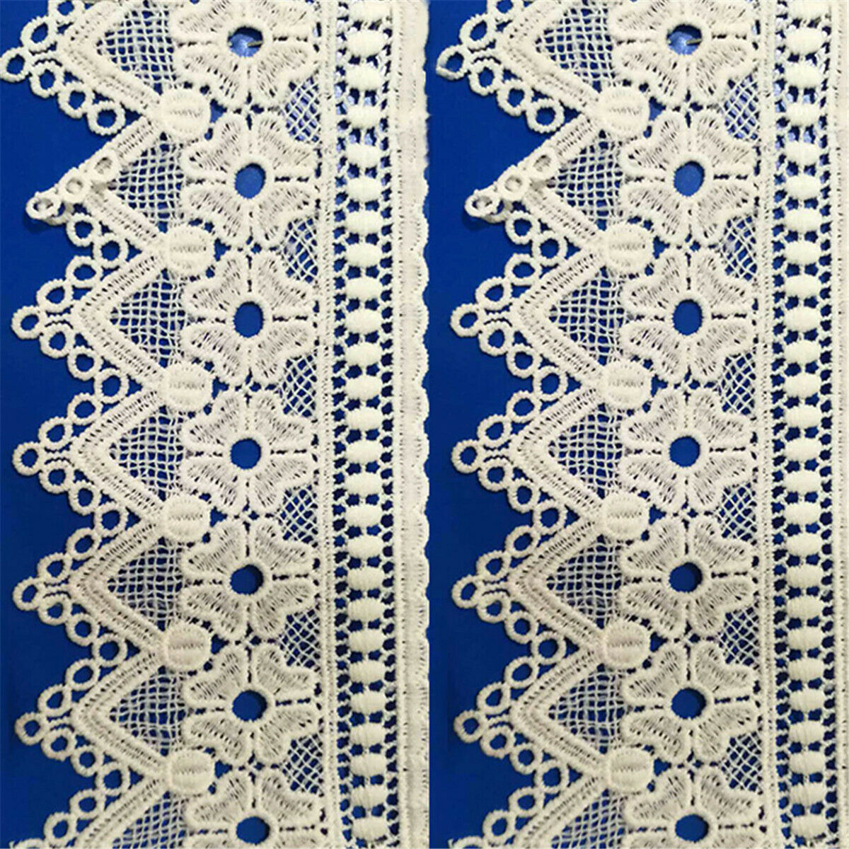 2 Yards Flower Embroidery Lace Polyester Trimming Sewing Wedding Crafts Applique