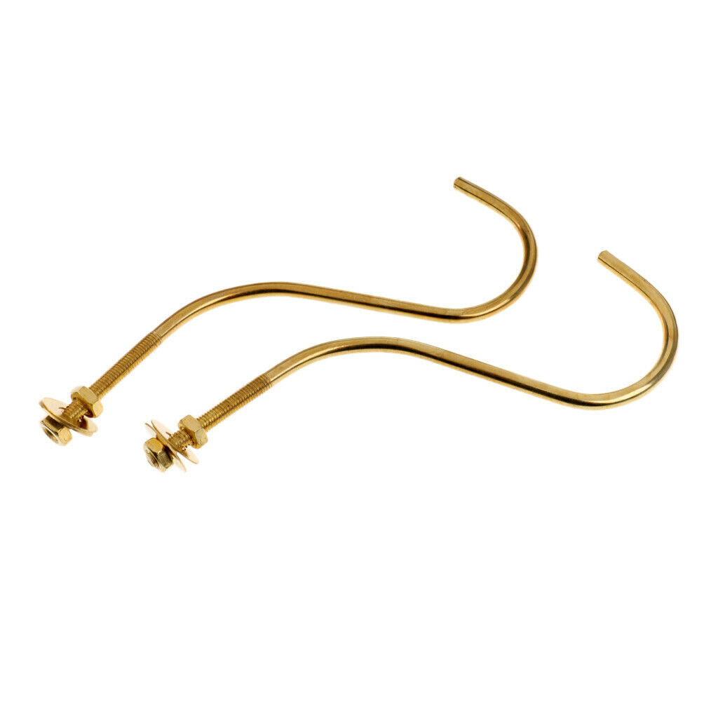 2X 2 Pieces Brass Billiards Snooker Pool Table Edge Hook Cue Racks