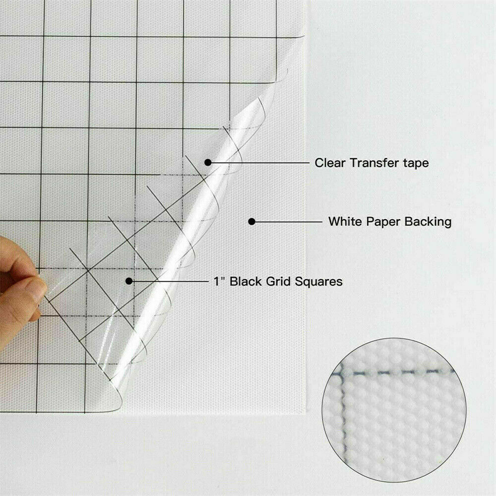 Vinyl Transfer Paper Tape Roll Cricut Adhesive 12 x 60 inch Clear Alignment Grid