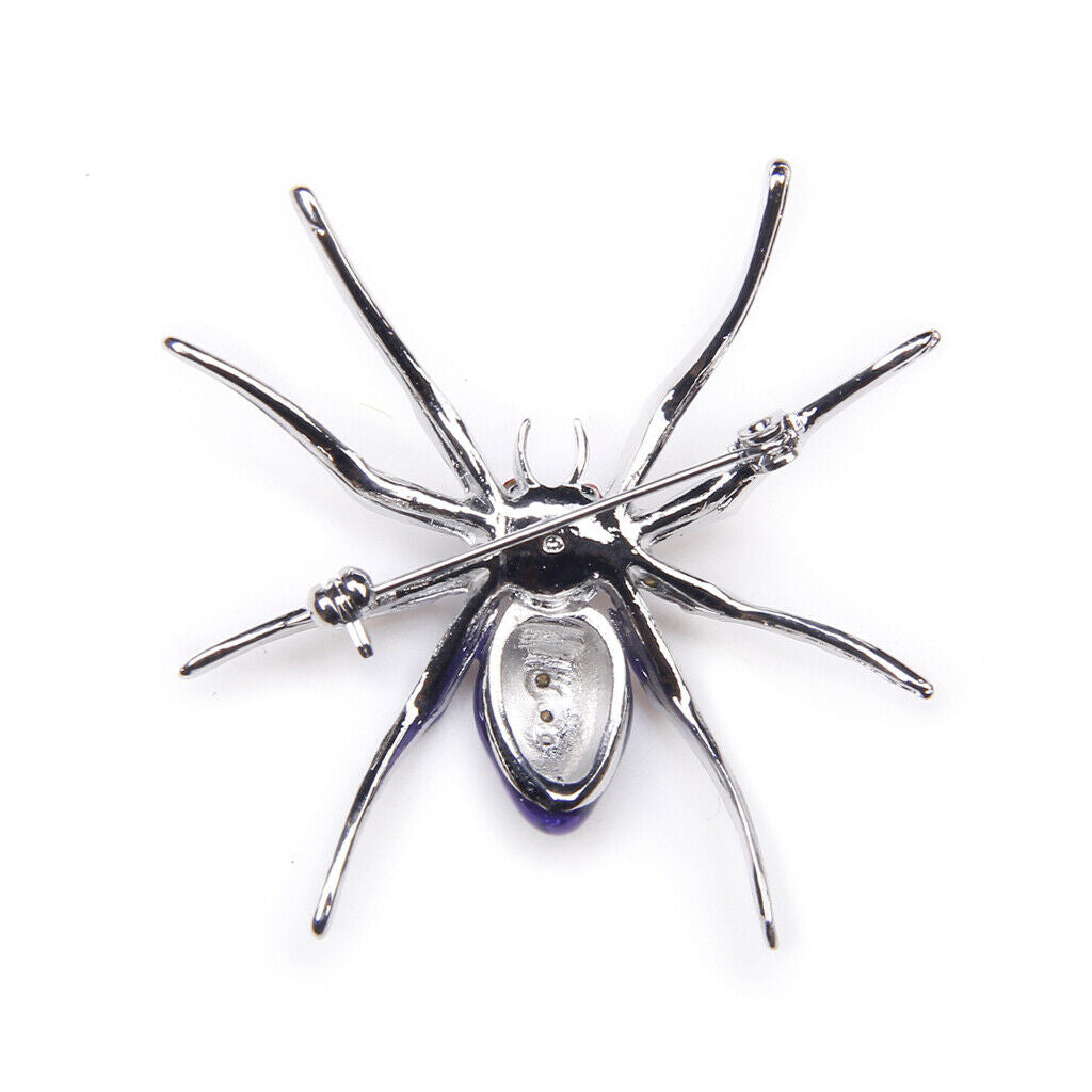 2x Luxurious Spider Widow Animal Clip Rhinestone Pin Brooch Purple Fit Bag Hat