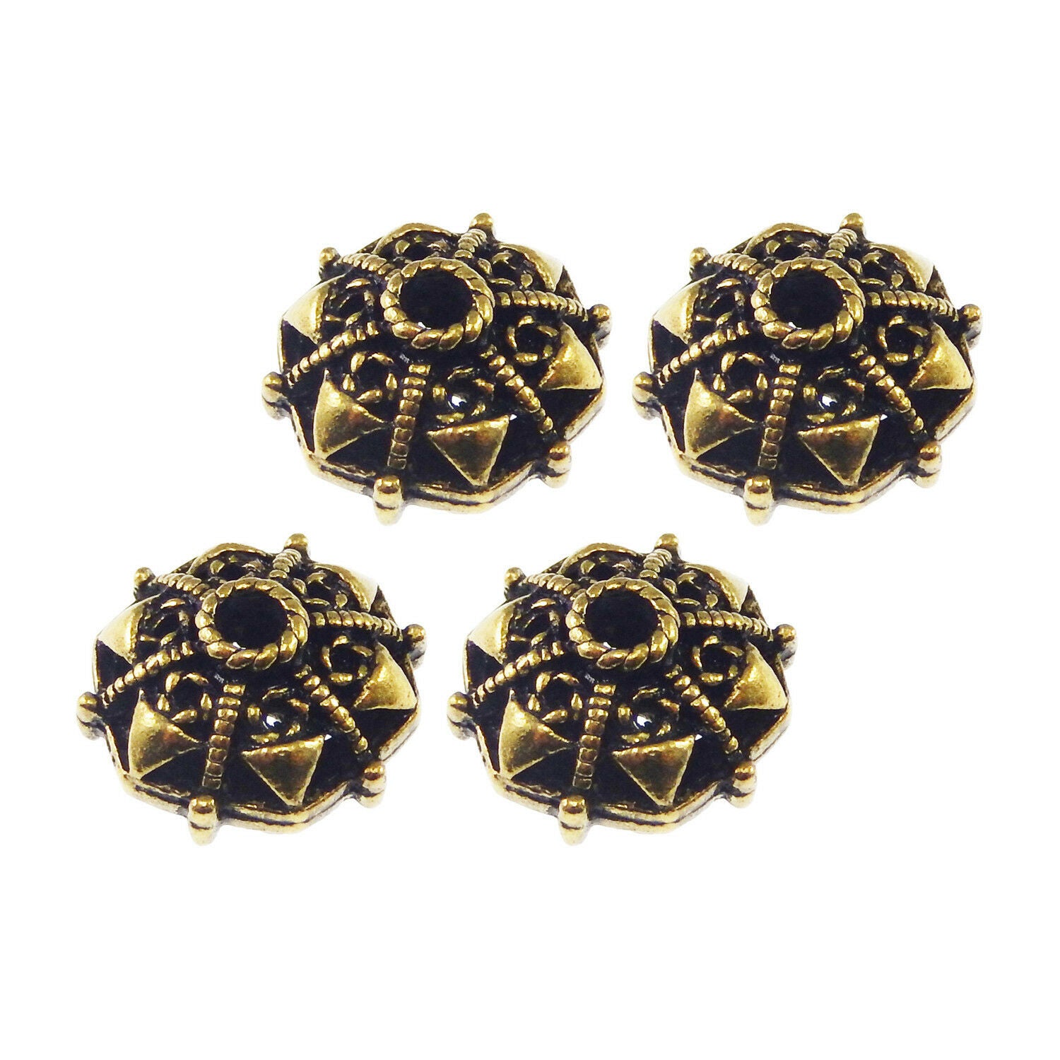 10 pcs Retro Bronze Alloy Hollow Loose Spacer Beads DIY Jewelry Bracelet Charms