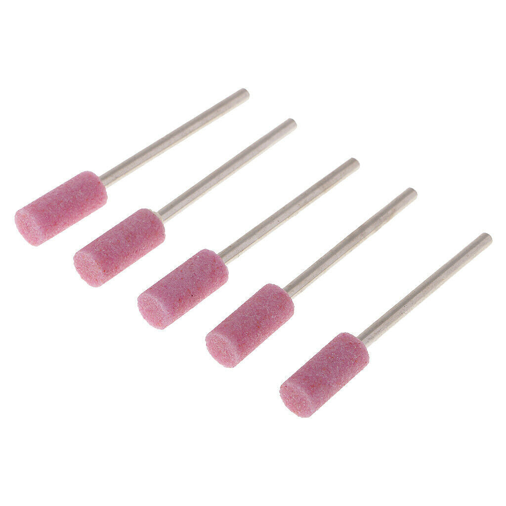 5 Piece Grinding Stone Wheel Head Polishing with Shank for Rotary Tool Pink
