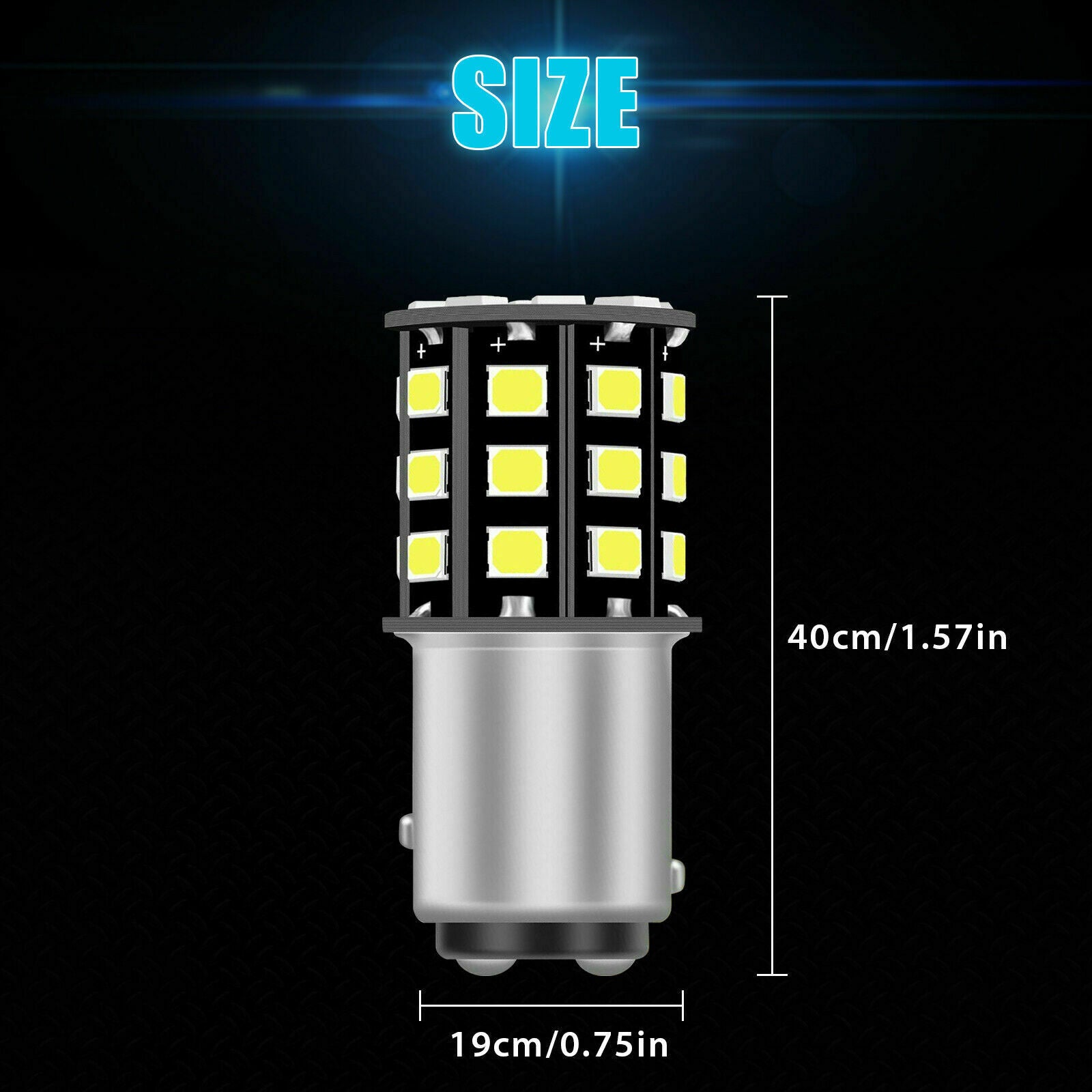 4x 1157 33-SMD White LED Tail Brake Stop Reverse Parking Turn Signal Light Bulbs
