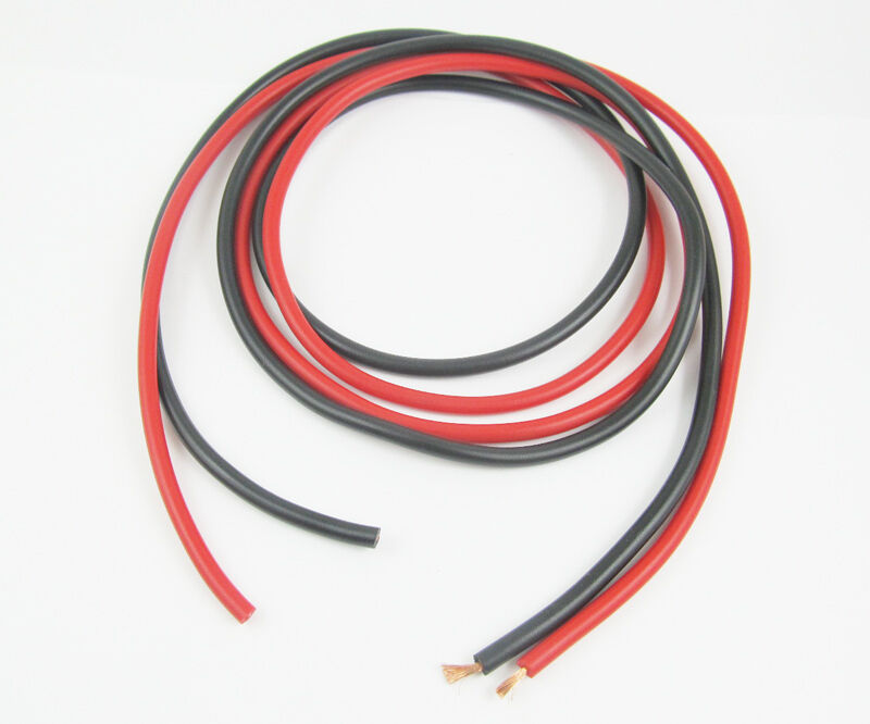 2 pcs 5M Black Red 1square Heatproof/Low Resistence Soft Silicon Wire Cable