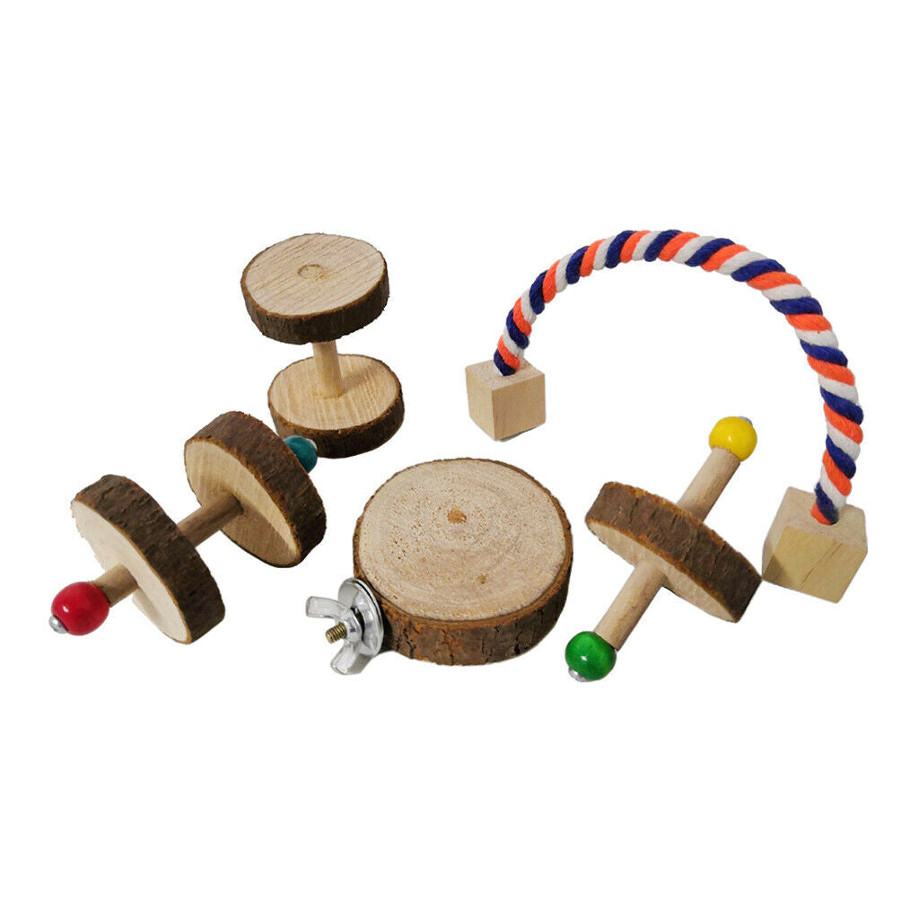 5pcs/pack Wooden Small Animals Hamster Exercise Toys Pets Accessories