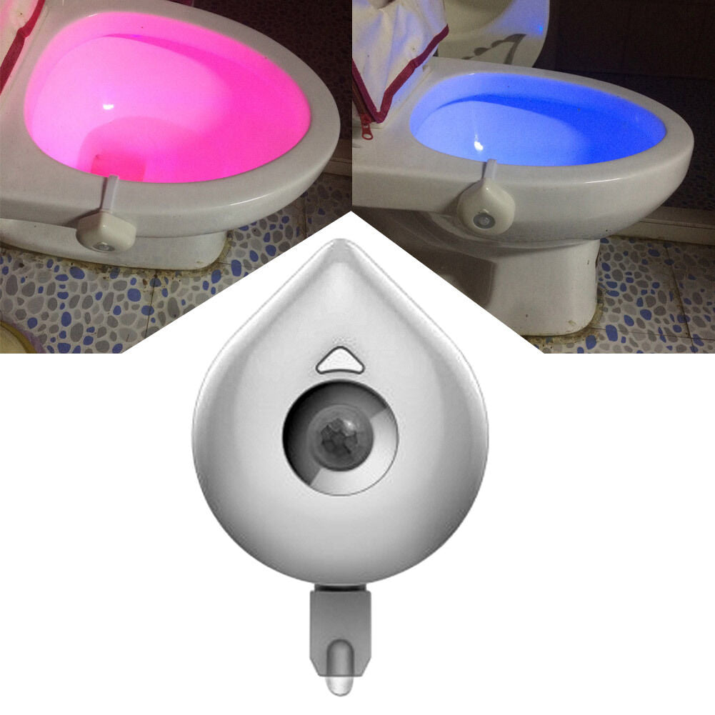 8 Color LED Toilet Bathroom Night Light Human Motion Activated Seat Sensor Lamp