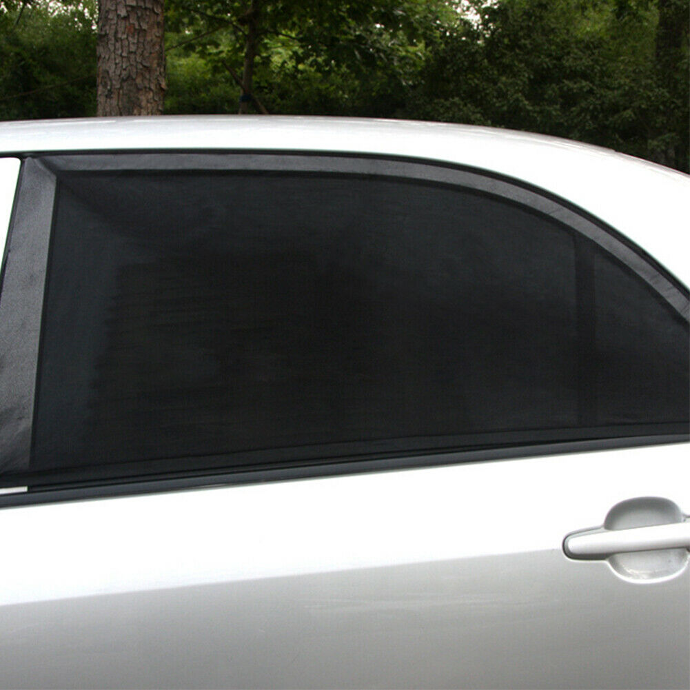 2pcs UV Protection Car Front Rear Side Window Sun Shade Anti-mosquito Net Cover