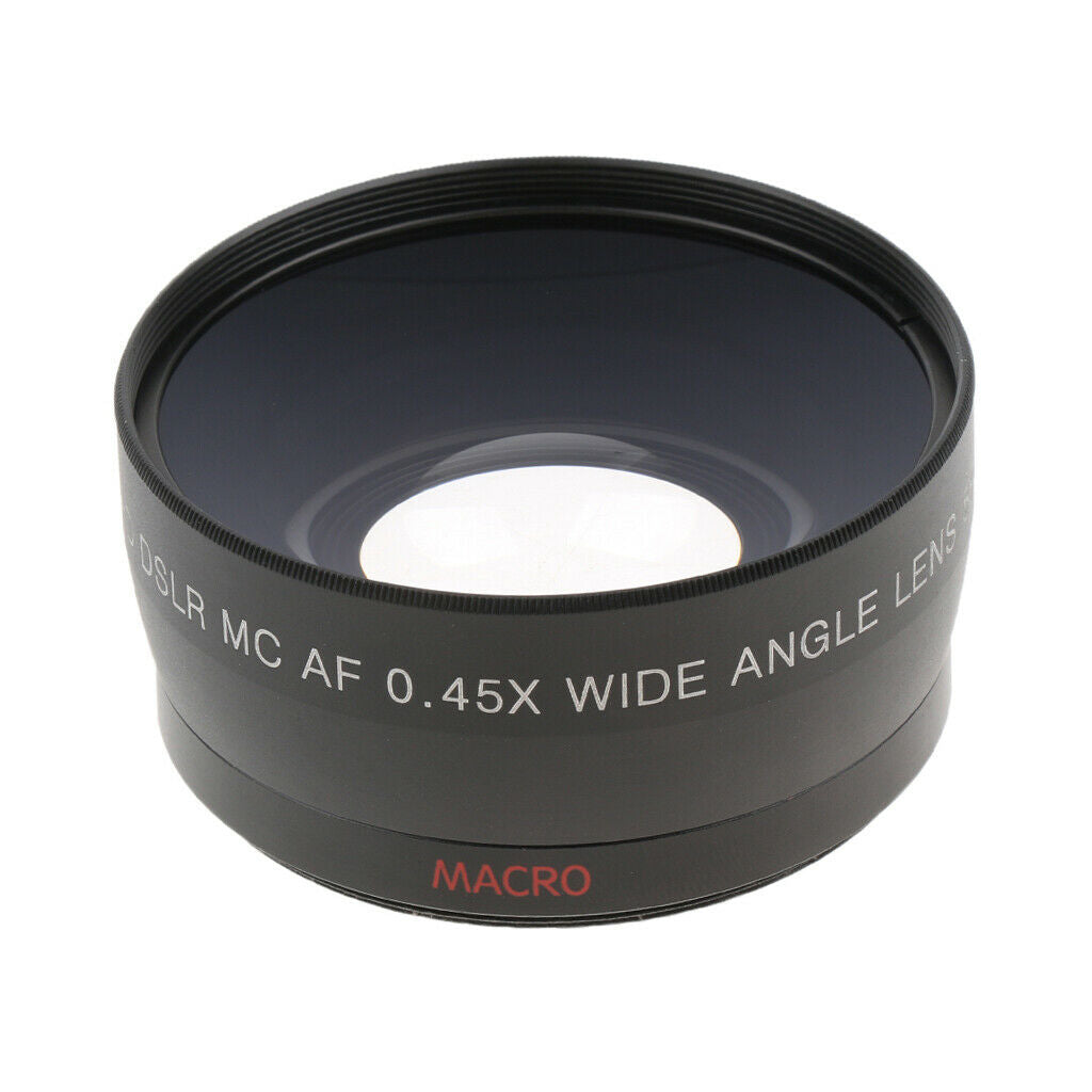 58mm 2 in 1 0.45X Wide Angle Conversion + Marco Conversion Lens, with 62mm Front