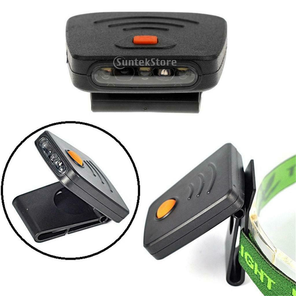 3 LED Headlamp Outdoor USB Rechargable Fishing   Clip Lamp Light Black