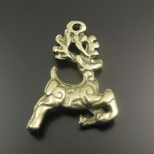 50pcs Retro Bronze Elk Charm Alloy Deer Pendant Christmas Jewelry Craft 22*17mm