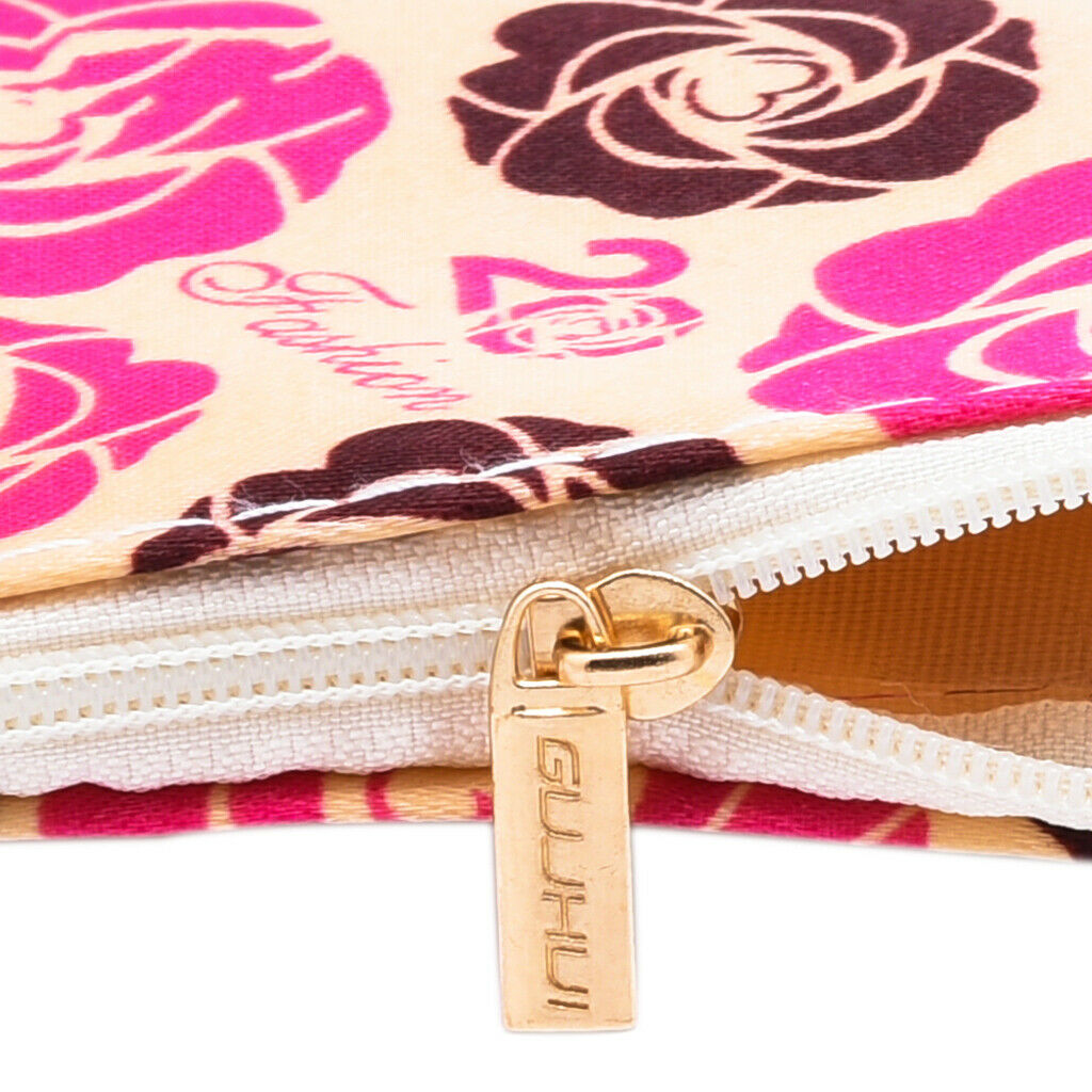 Handy Cosmetic Makeup Pouch Travel Zipper Wash Bag Pencil Pen Case Roses