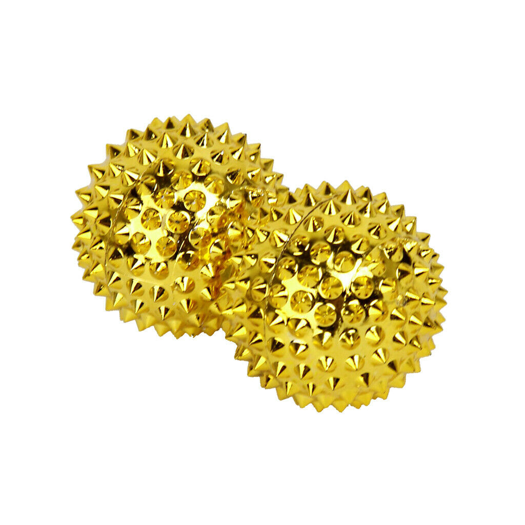 New   1 Pair of Magnetic Palm Massage Balls Golden Small 32mm