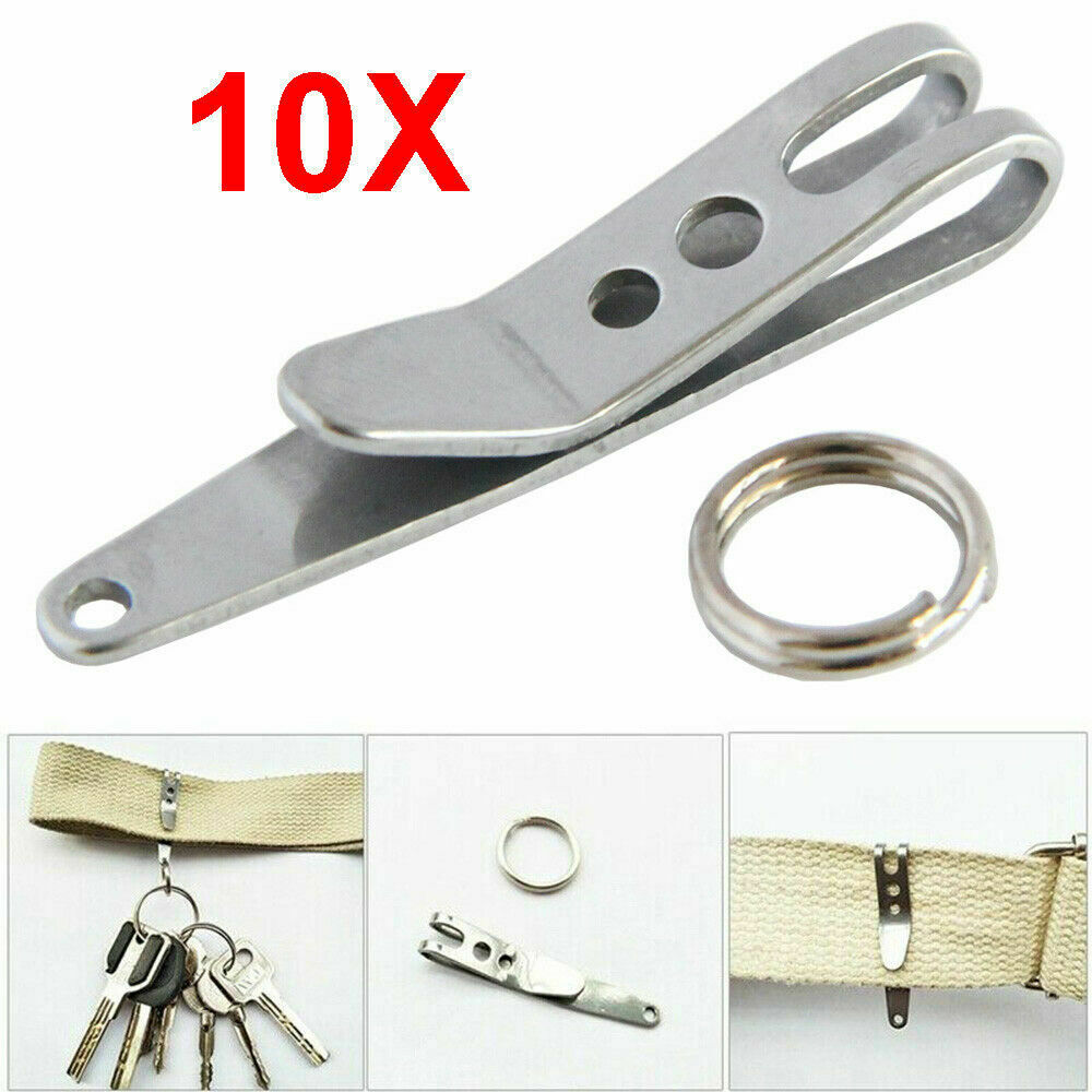 10PCS Mini Edc Gear Pocket Suspension Clip Hanger Tool Key Ring Keychain