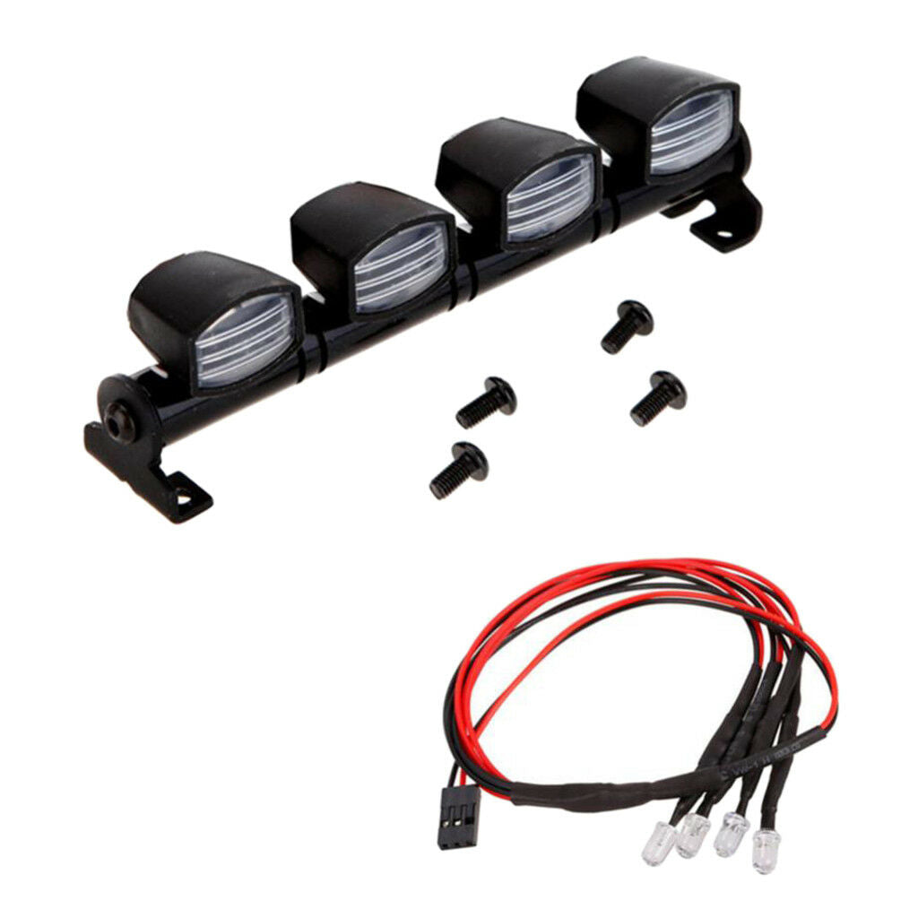 Roof Lights 2White 2Red w/ Cover Lampshade for 1/10 RC Crawler