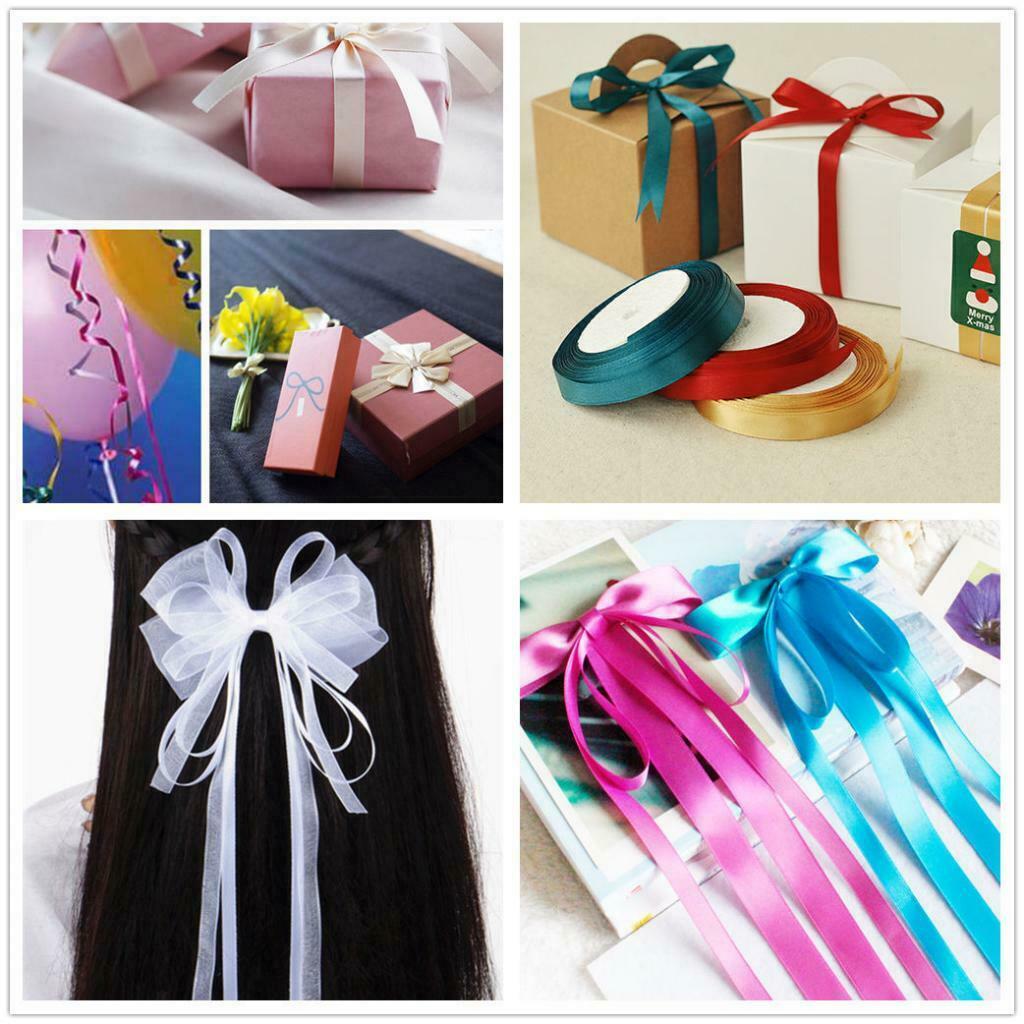 16 Colored Double Sided Satin Ribbon Wedding Deco Ribbon Gift Ribbons 25mm