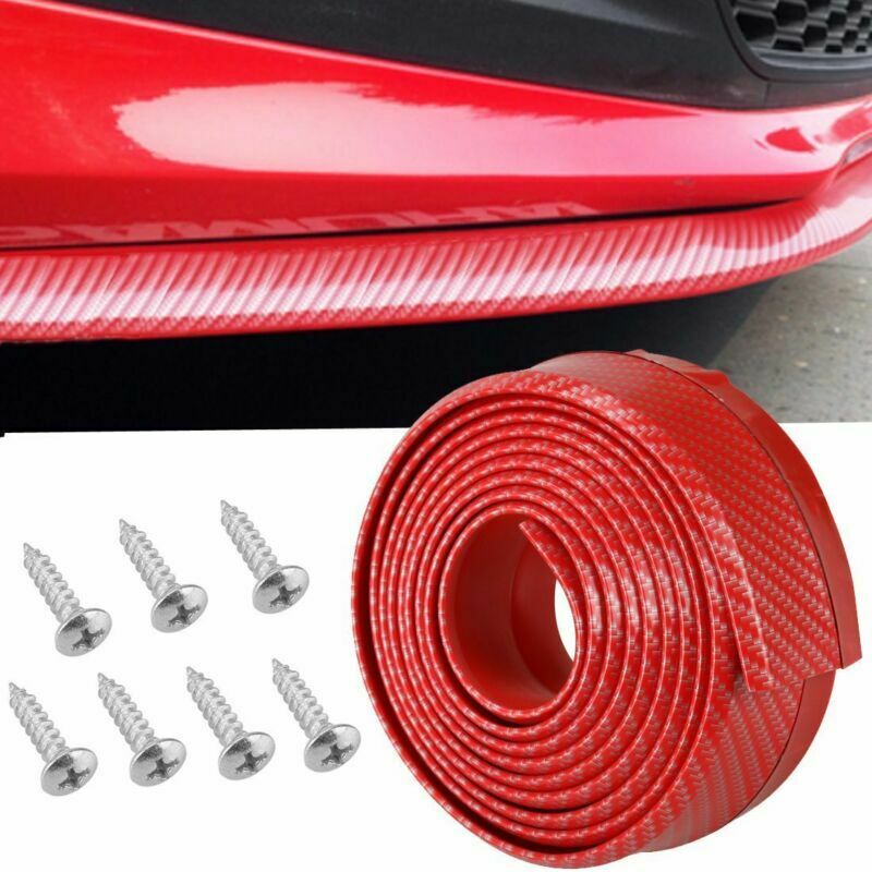 Waterproof Rubber Car Trunk Front Bumper Spoiler Side+Rear Lips Protector Skirt