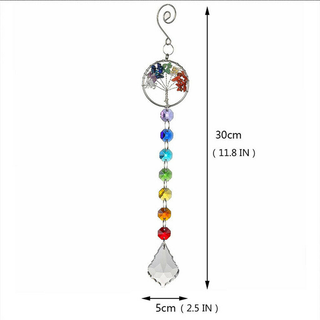 Rainbow Crystal Pendant Garden Tree Window Hanging Drops Decor Wind Chimes