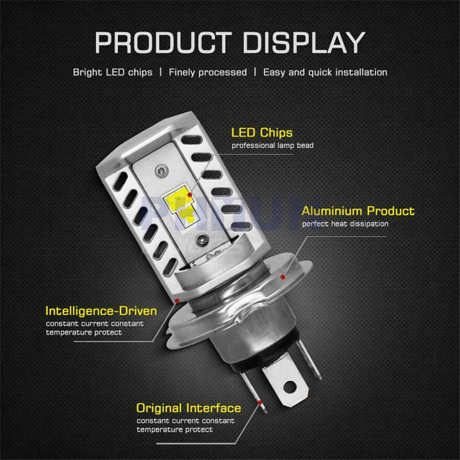 LED Motorcycle Headlight Hi/Lo 6500K 1600LM HB2 CSP 9SMD Bulb 12V/24V Universal