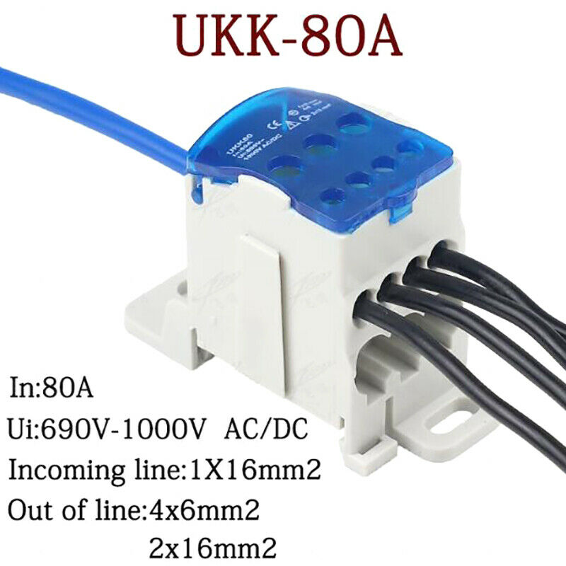 UKK80A Terminal Block Rail distribution Box Universal Electric Wire Conne.l8