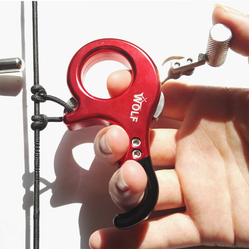 Archery Release Aids 3 or 4 Finger Grip Compound Bow Thumb Caliper Trigger Red