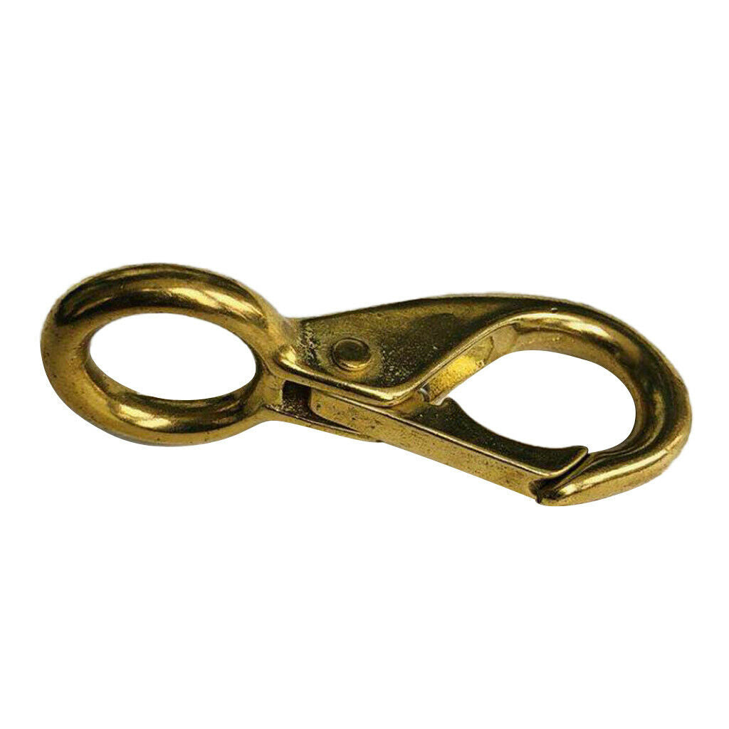 Strong Compact Brass Fixed Eye Spring Snap Hook Clip Marine Boat Fitting