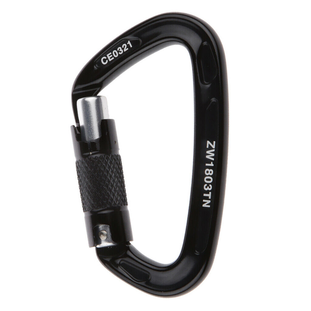 2Pcs Mountaineering Rock Climbing Aluminum Screw Locking Carabiner Clip 24KN