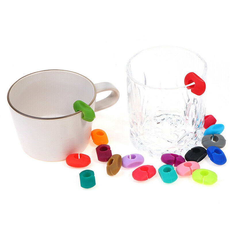 24PCS Wine Glass Identification Ring Silicone Party Glass Identification M L SJ