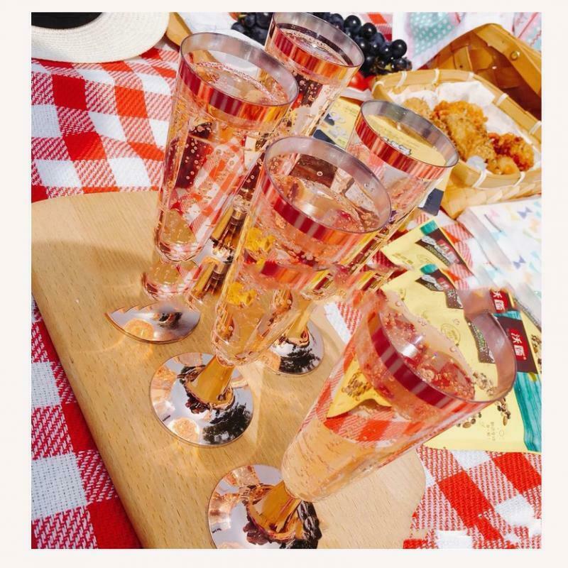 Pack of 18 Plastic Champagne Cups Wine Glass Utensils Party Home Kitchen Bar