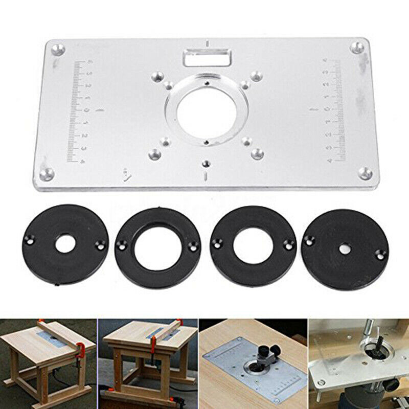 Aluminum Router Table Insert Plate 235 x 120 x 8mm With Ring For Woodworking XC