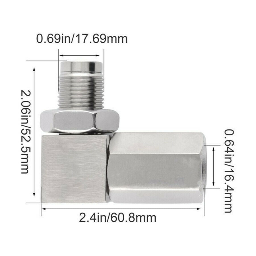 Universal Oxygen Sensor Extender 90 Degree 02 Bung Extension Catalytic Converter