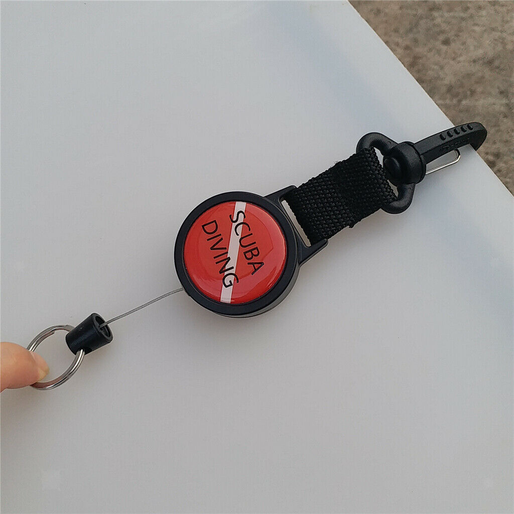 2pcs Scuba Diving Retractor Extends 40'' Dive Extendable Lanyard Hook 11lbs
