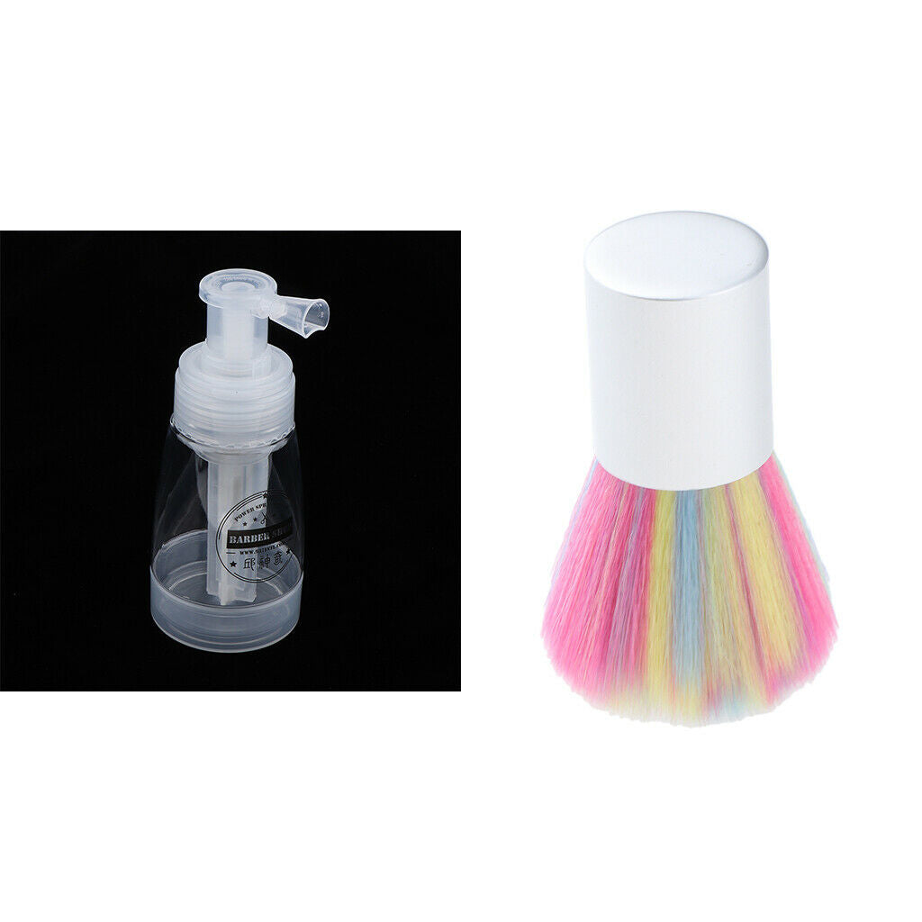 Assorted Large Head Brush With Clear Empty Glitter Powder Spray Bottles with