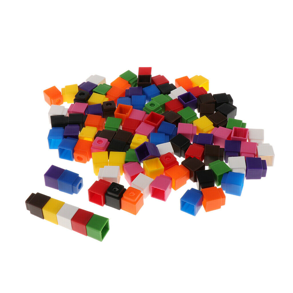 2cm Mathlink Cubes Math Snap Blocks 4-Color + Building Square Cubes Bricks