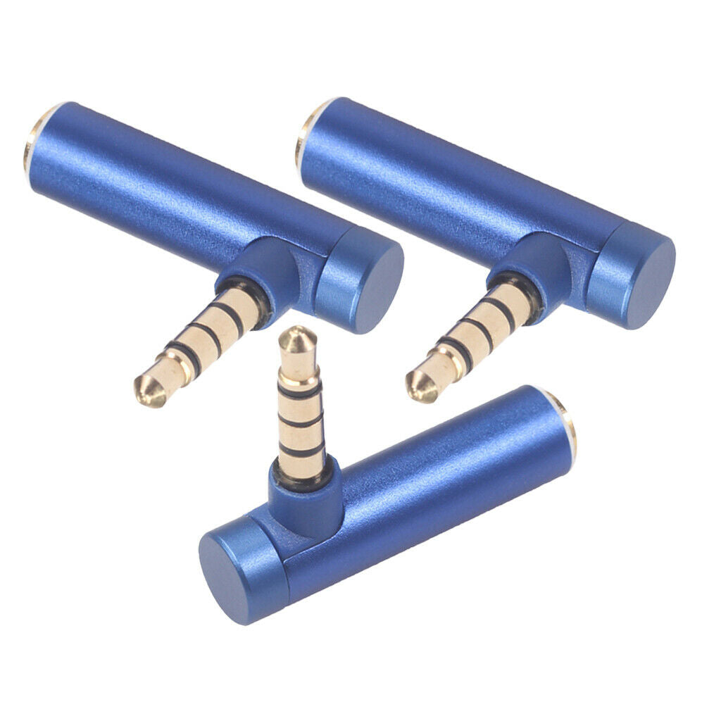 3x Alloy 3.5mm Earphone Adapter Plug Connector for Mobile Phones Tablets