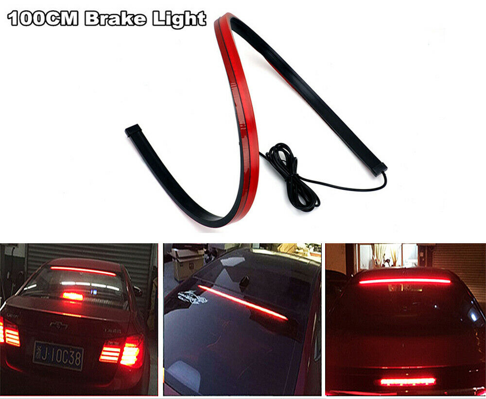 100CM Waterproof LED Brake Light Strip Universal for Car Motorcycles SUVs Trucks