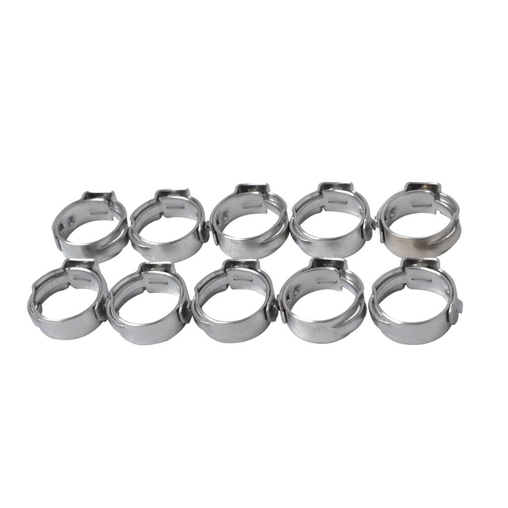 10 Pieces Single Ear O Clips Clamps Coolant Air Hydraulic Hoses 7.8mm-9.5mm