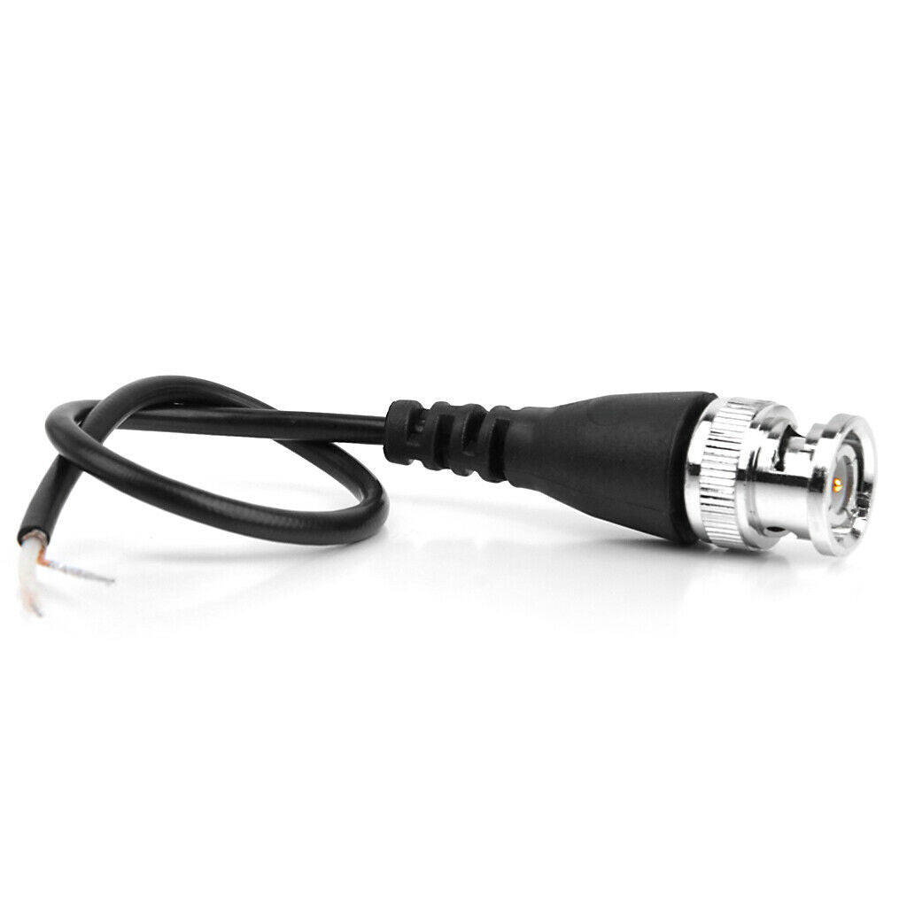 10pcs 20cm DC Power BNC Plug Pigtail Wire for CCTV Camera BNC Monitor Black