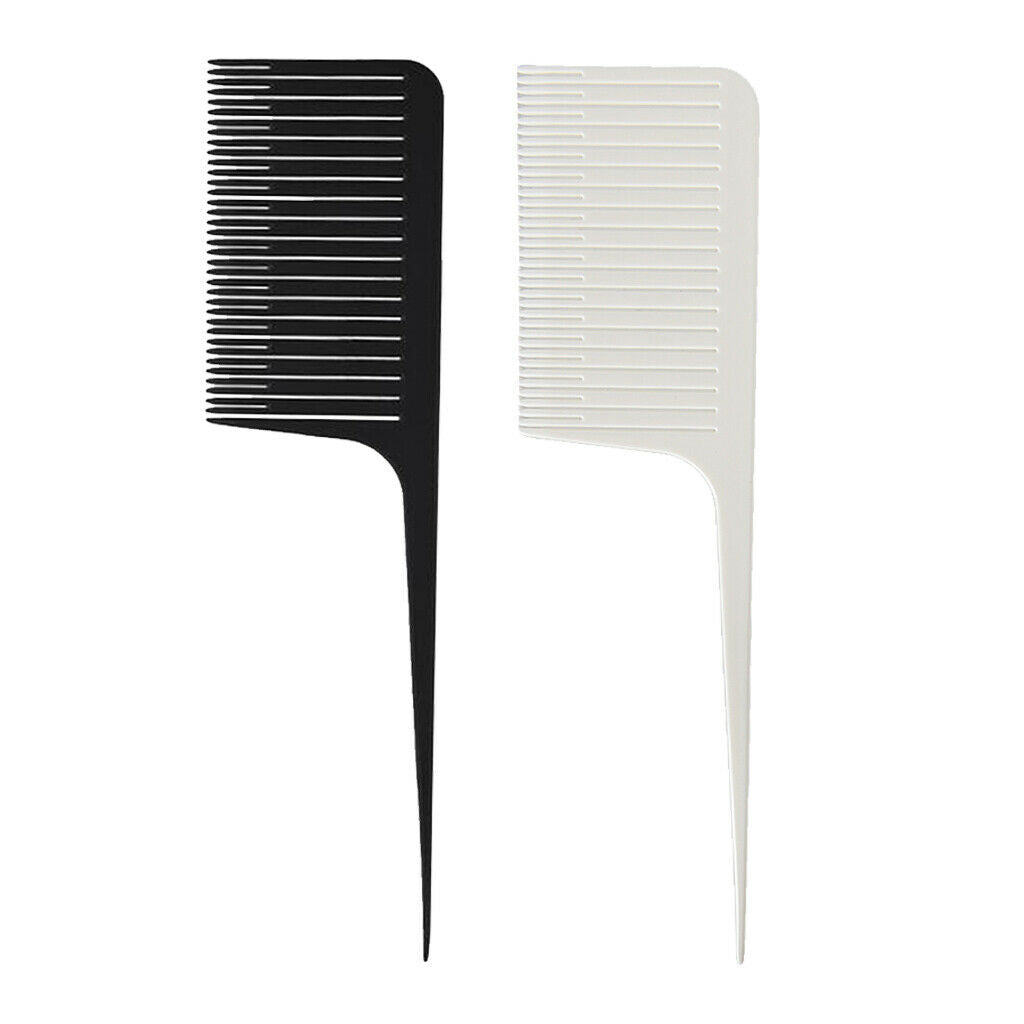 2x Black&White ABS Weave Highlighting Foiling Hair Comb Salon Hair Combs