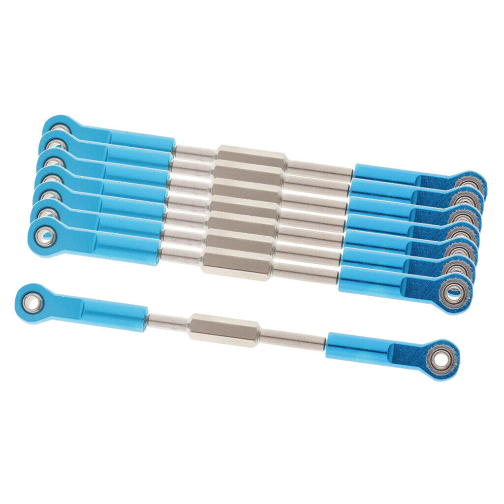 8x Aluminum Steering Linkage Pulling Rod 96-114mm for 1:10 RC Car Truck