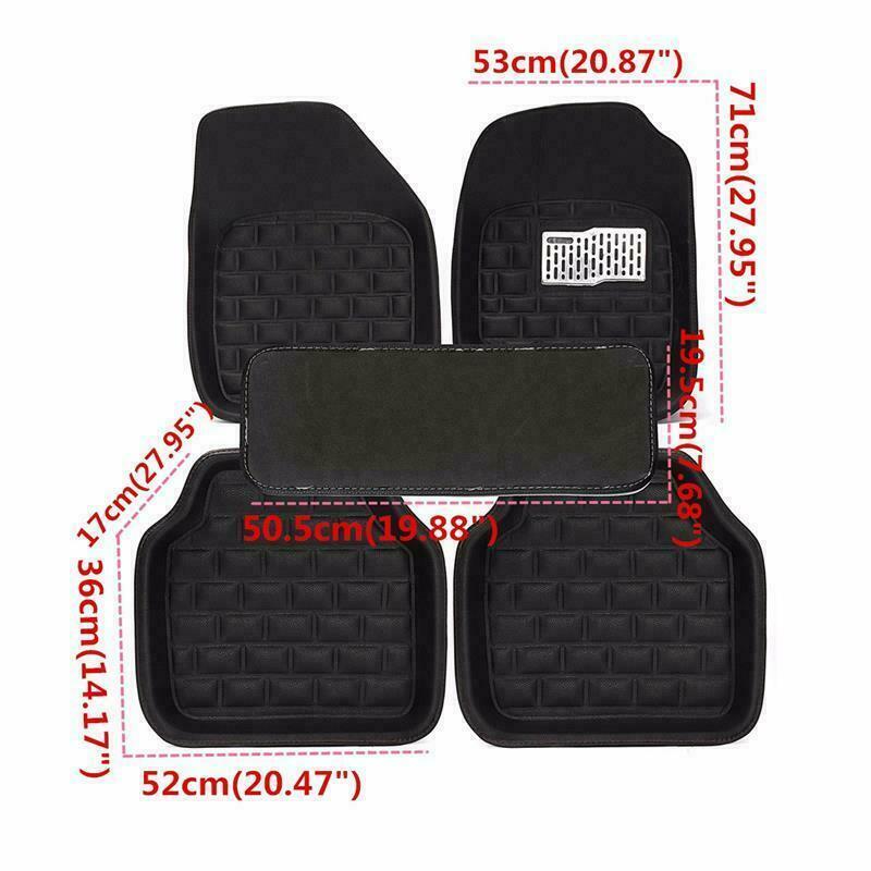 Black Safe Skidproof Waterproof Car Floor Mat for 5 Seats Left Hand Drive Car