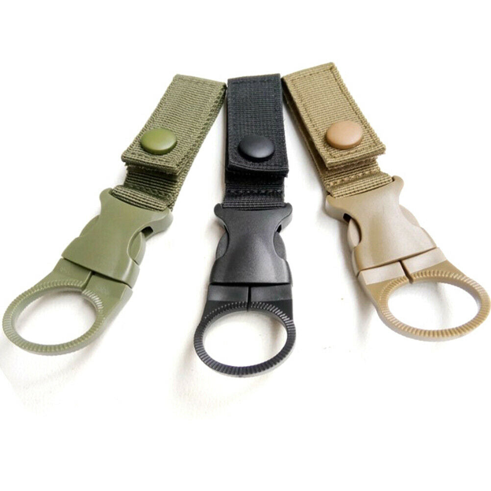 2*Outdoor Durable Water Bottle Holder Carabiner Clip Camping Hiking Buckl.l8
