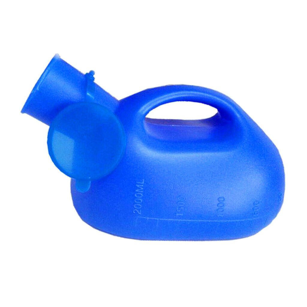 Handheld Portable Mobile Urinal Toilet Bottle  Men use blue 2000ml with lid