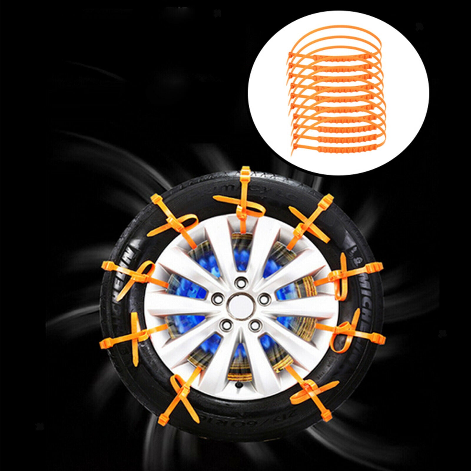 10 PCS Snow Tire Chain for Car Truck Anti-Skid Emergency Winter Driving