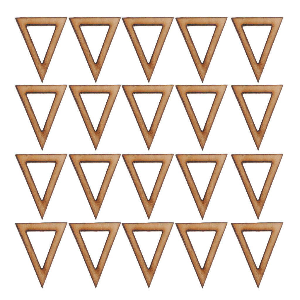 20Pcs Natural Unfinished Drilled Wood Drop Pendants Beads Wooden Charms Tags
