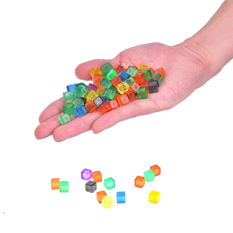 100Pcs 8mm Square Corner Colorful Crystal Dice Chess Piece Right Angle Dic r Tt
