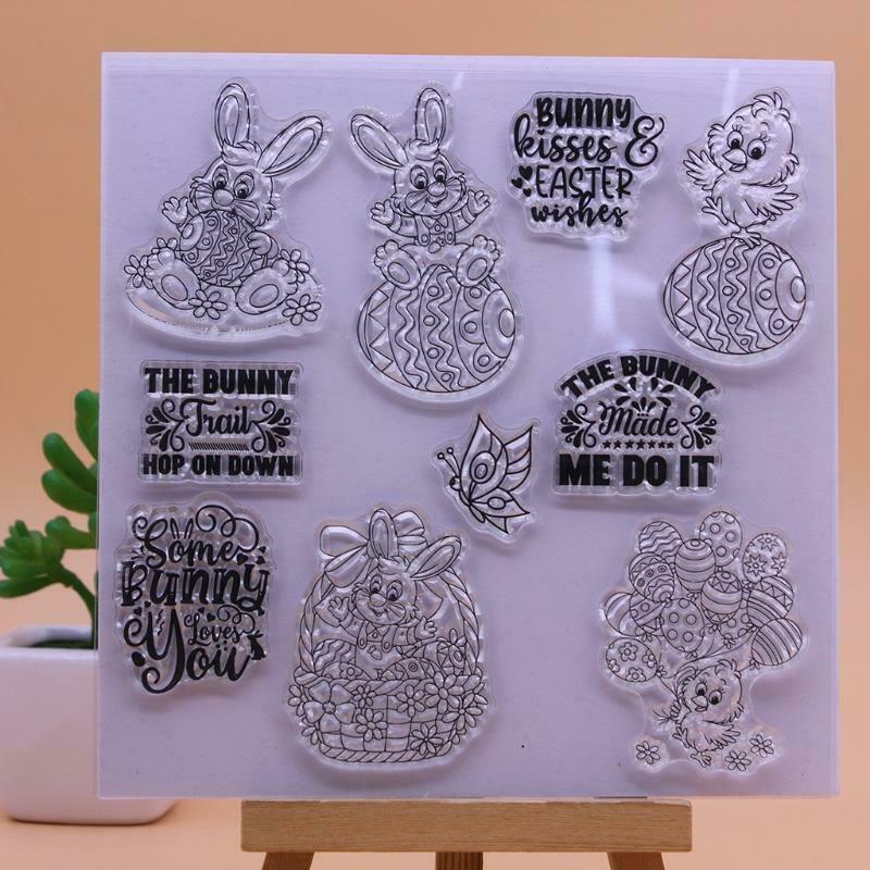 Easter Bunny Rabbit Silicone Clear Seal Stamp DIY Scrapbooking Embossing Photo