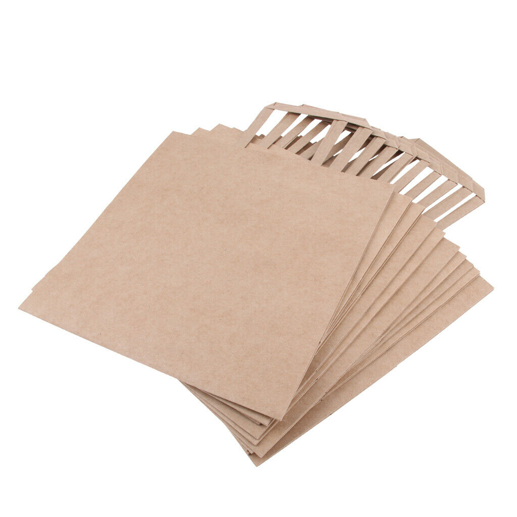 10 Brown Kraft Paper Bags Food Carrier Takeaway with Handles 280*150*280 mm