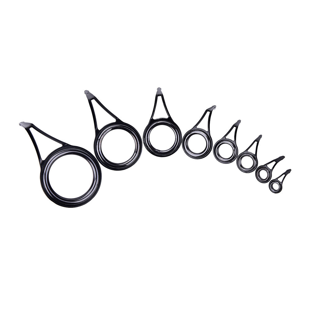 8pcs 8 Size Fishing Rod Guide Tip Top Ring Circle Pole Repair Kit Set Fishing BD