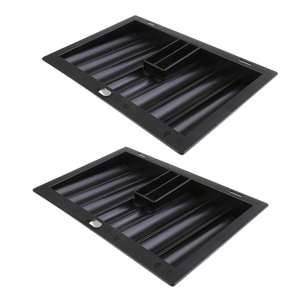 2pieces Durable Casino Playing Card Game Poker Chip Tray Holder Storage Case
