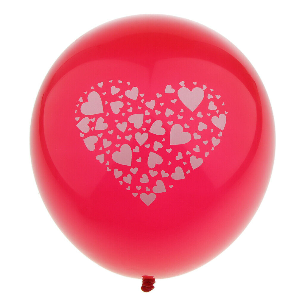 100 Pieces Hearts Printed Latex Balloon Wedding Engagement Party Decor Red